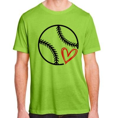 Baseball Lovers Heart Adult ChromaSoft Performance T-Shirt