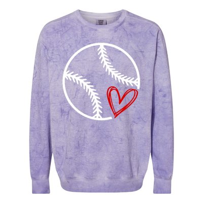 Baseball Lovers Heart Colorblast Crewneck Sweatshirt