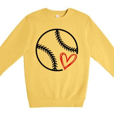 Baseball Lovers Heart Premium Crewneck Sweatshirt