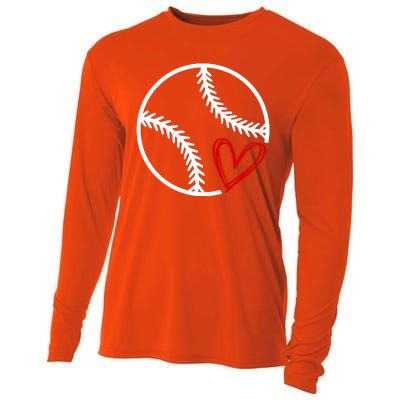 Baseball Lovers Heart Cooling Performance Long Sleeve Crew