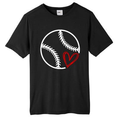 Baseball Lovers Heart Tall Fusion ChromaSoft Performance T-Shirt