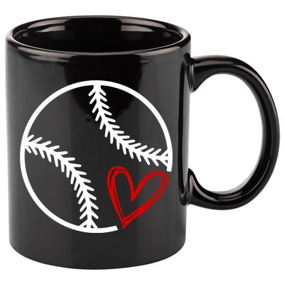 Baseball Lovers Heart 11oz C Handle Ceramic Mug