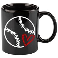 Baseball Lovers Heart 11oz C Handle Ceramic Mug