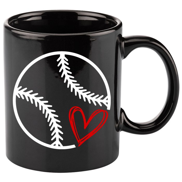 Baseball Lovers Heart 11oz C Handle Ceramic Mug