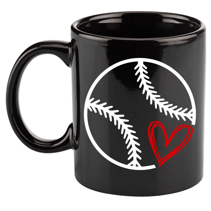 Baseball Lovers Heart 11oz C Handle Ceramic Mug