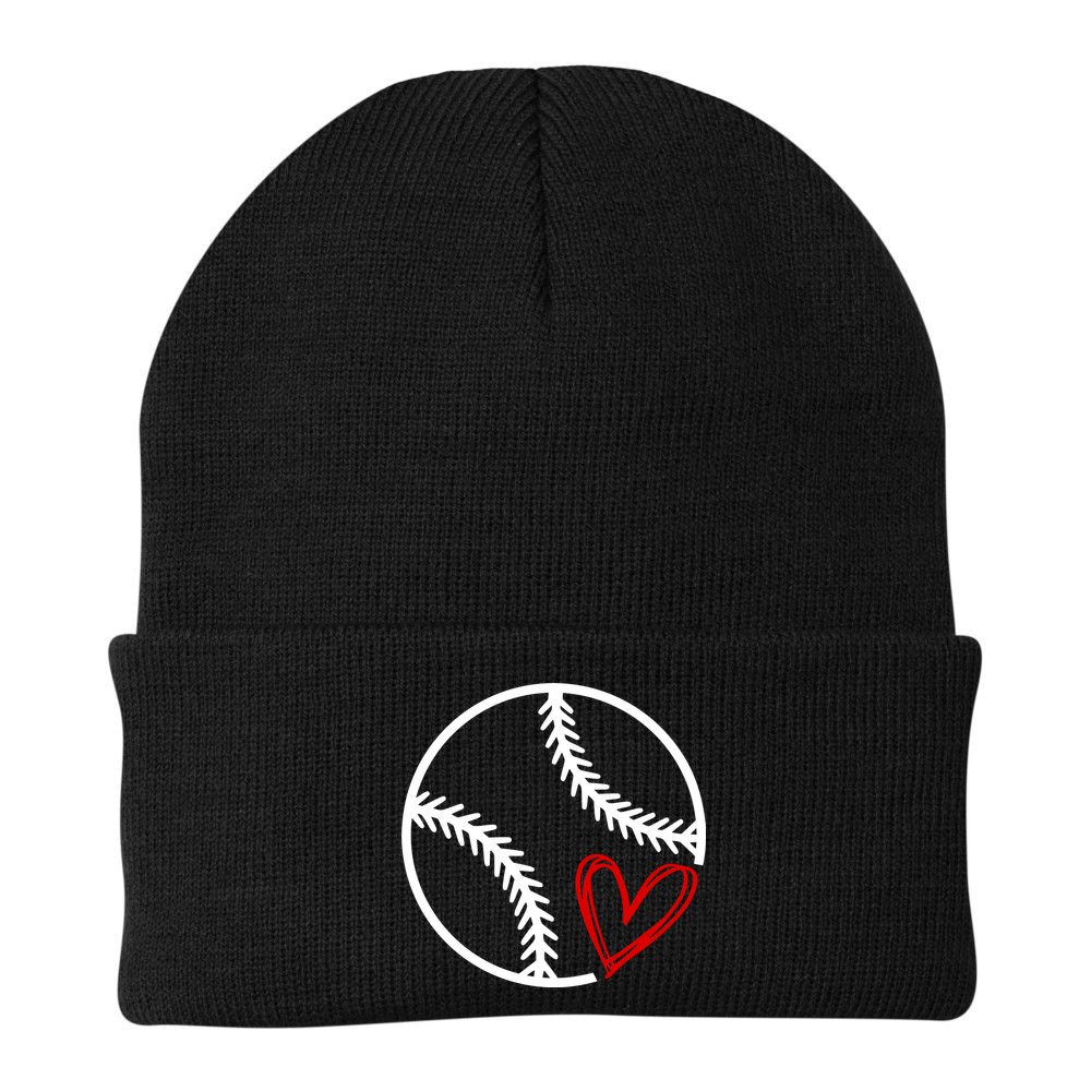 Baseball Lovers Heart Beanie
