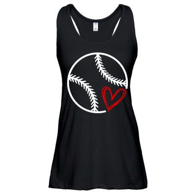 Baseball Lovers Heart Ladies Essential Flowy Tank