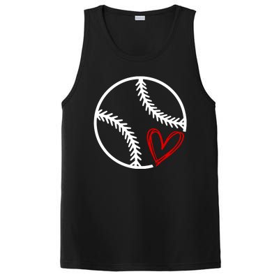 Baseball Lovers Heart PosiCharge Competitor Tank