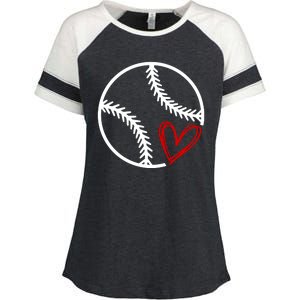 Baseball Lovers Heart Enza Ladies Jersey Colorblock Tee