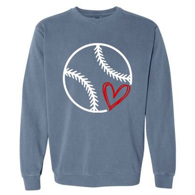 Baseball Lovers Heart Garment-Dyed Sweatshirt