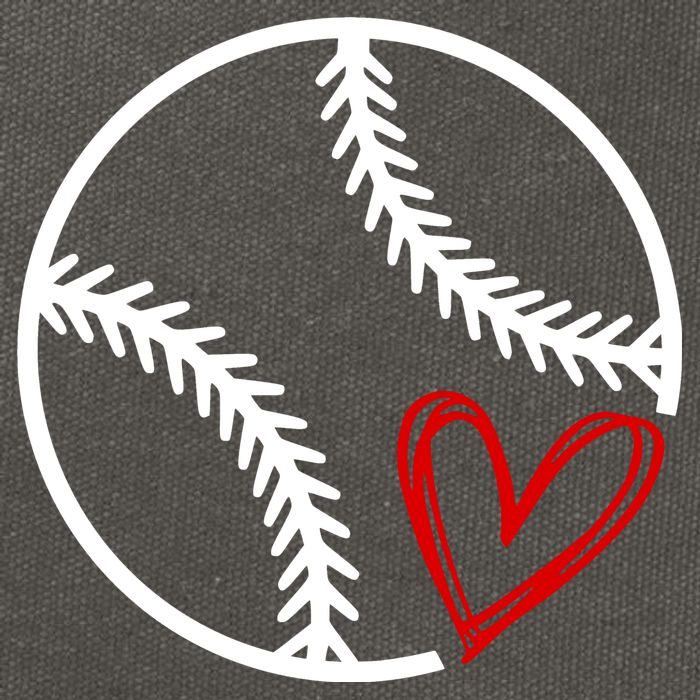 Baseball Lovers Heart Cotton Canvas Backpack