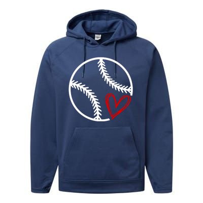 Baseball Lovers Heart Performance Fleece Hoodie