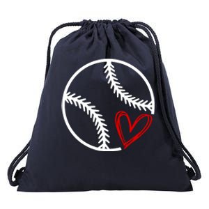 Baseball Lovers Heart Drawstring Bag