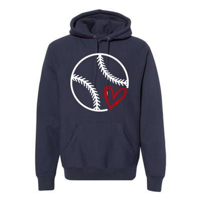 Baseball Lovers Heart Premium Hoodie