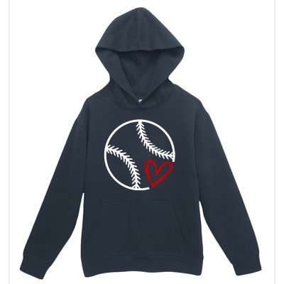 Baseball Lovers Heart Urban Pullover Hoodie