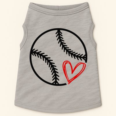 Baseball Lovers Heart Doggie Tank