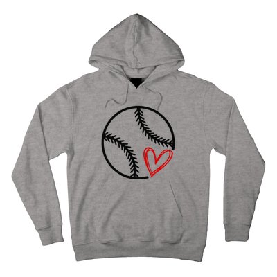 Baseball Lovers Heart Hoodie