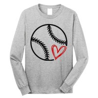 Baseball Lovers Heart Long Sleeve Shirt