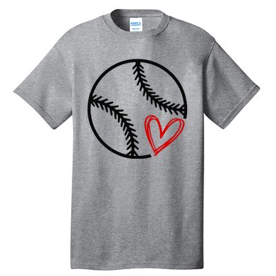 Baseball Lovers Heart Tall T-Shirt