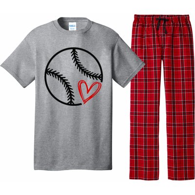 Baseball Lovers Heart Pajama Set