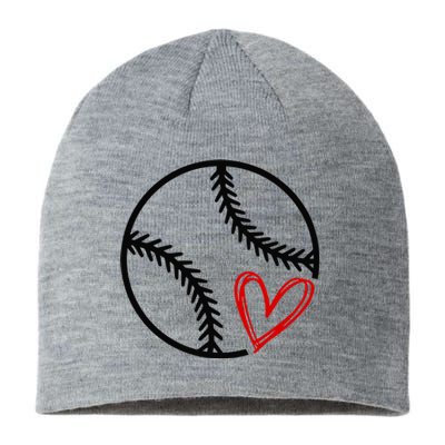 Baseball Lovers Heart Sustainable Beanie