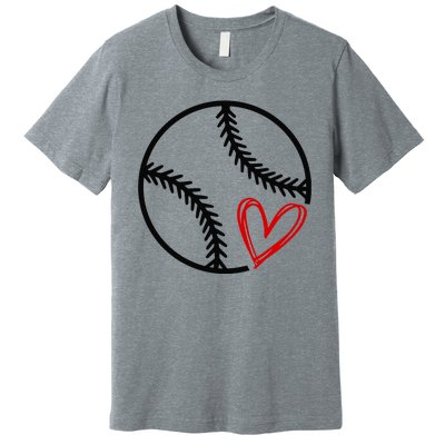 Baseball Lovers Heart Premium T-Shirt