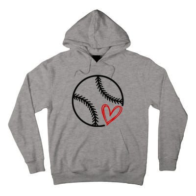 Baseball Lovers Heart Tall Hoodie