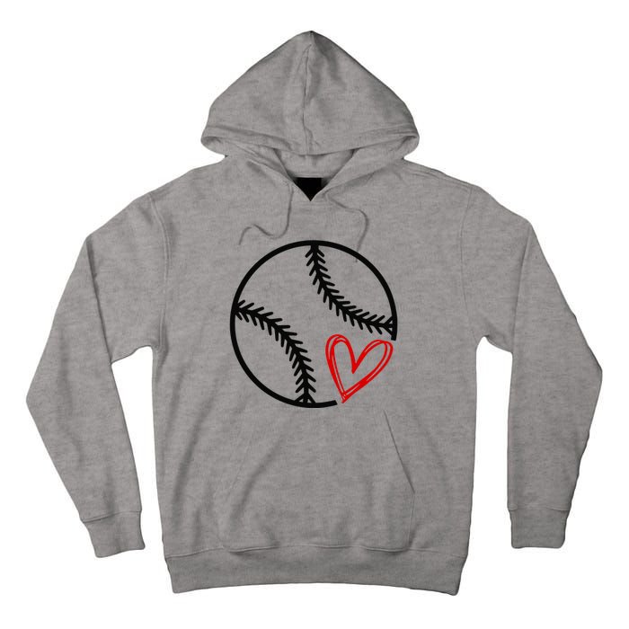 Baseball Lovers Heart Tall Hoodie