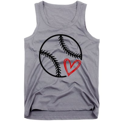 Baseball Lovers Heart Tank Top