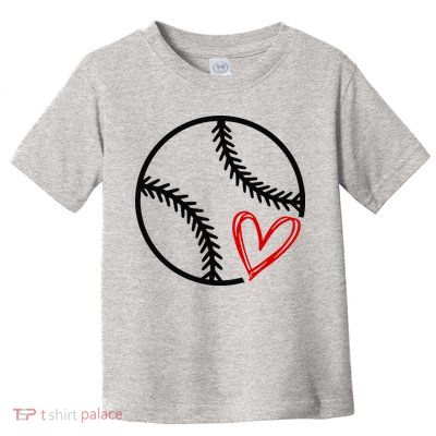 Baseball Lovers Heart Toddler T-Shirt