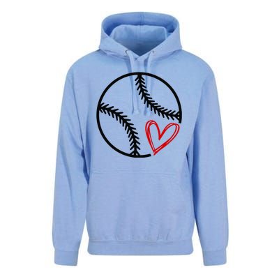 Baseball Lovers Heart Unisex Surf Hoodie