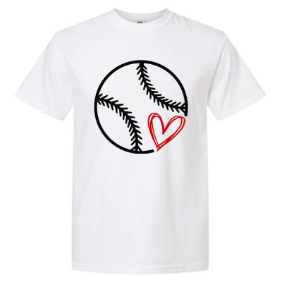 Baseball Lovers Heart Garment-Dyed Heavyweight T-Shirt