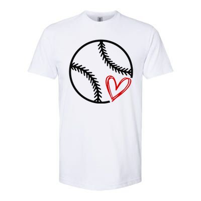 Baseball Lovers Heart Softstyle® CVC T-Shirt