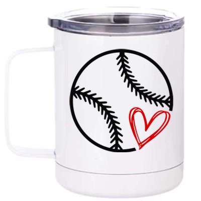 Baseball Lovers Heart 12 oz Stainless Steel Tumbler Cup