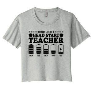 Battery Life Head Start Teachers Funny Head Start Teacher Meaningful Gift Women's Crop Top Tee