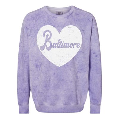 Baltimore Love Heart Support Tribute Colorblast Crewneck Sweatshirt