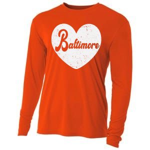 Baltimore Love Heart Support Tribute Cooling Performance Long Sleeve Crew