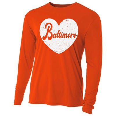 Baltimore Love Heart Support Tribute Cooling Performance Long Sleeve Crew