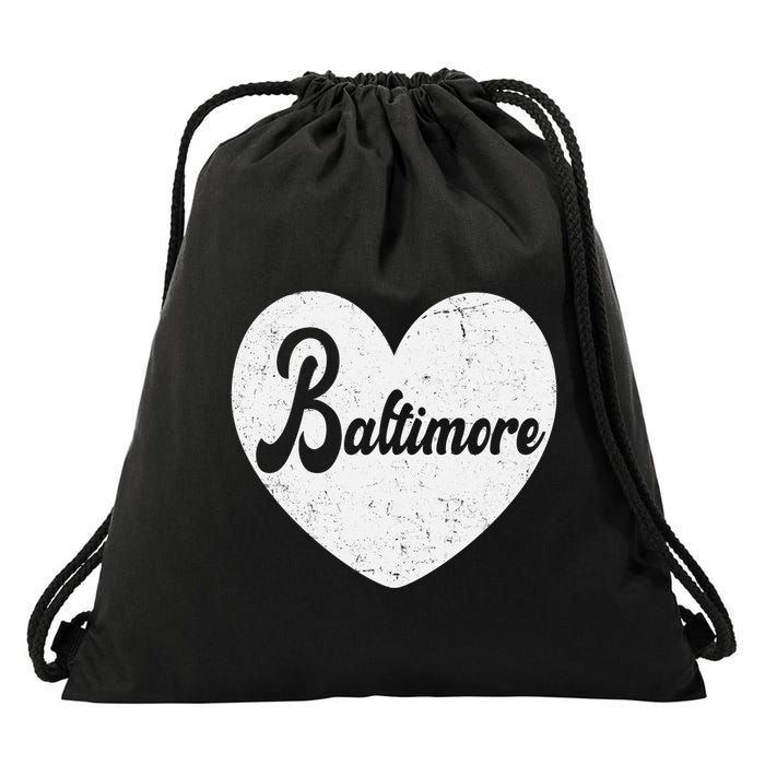 Baltimore Love Heart Support Tribute Drawstring Bag