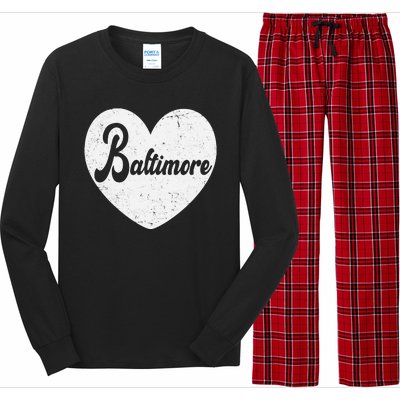 Baltimore Love Heart Support Tribute Long Sleeve Pajama Set