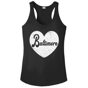 Baltimore Love Heart Support Tribute Ladies PosiCharge Competitor Racerback Tank