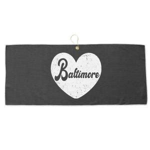 Baltimore Love Heart Support Tribute Large Microfiber Waffle Golf Towel