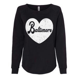 Baltimore Love Heart Support Tribute Womens California Wash Sweatshirt