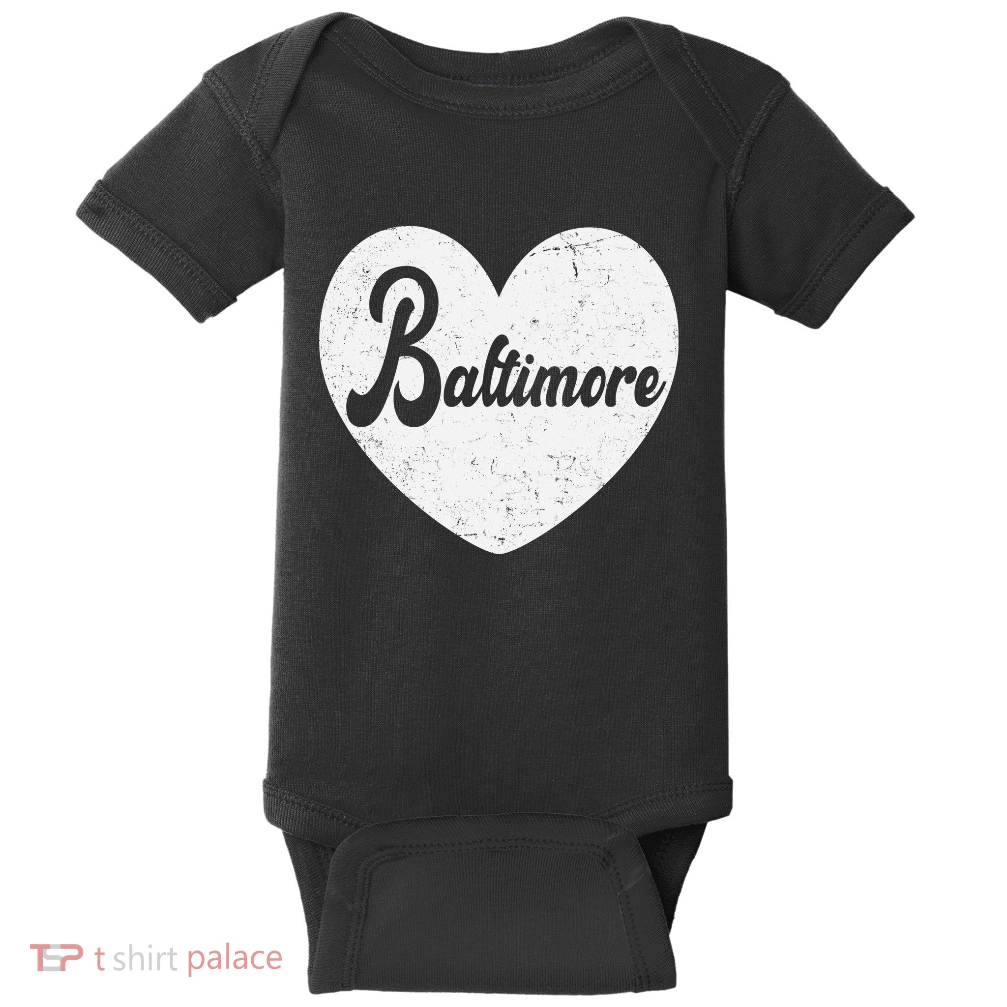 Baltimore Love Heart Support Tribute Baby Bodysuit