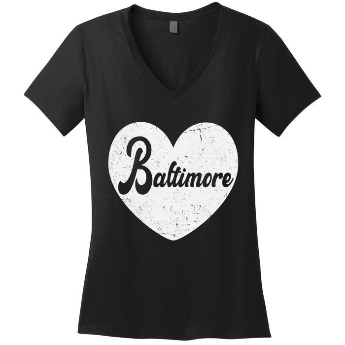 Baltimore Love Heart Support Tribute Women's V-Neck T-Shirt