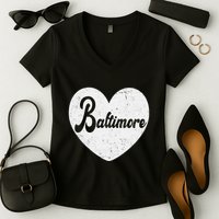 Baltimore Love Heart Support Tribute Women's V-Neck T-Shirt