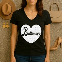 Baltimore Love Heart Support Tribute Women's V-Neck T-Shirt