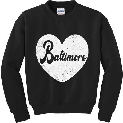 Baltimore Love Heart Support Tribute Kids Sweatshirt