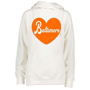 Baltimore Love Heart Support Tribute Womens Funnel Neck Pullover Hood