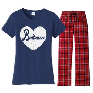 Baltimore Love Heart Support Tribute Women's Flannel Pajama Set